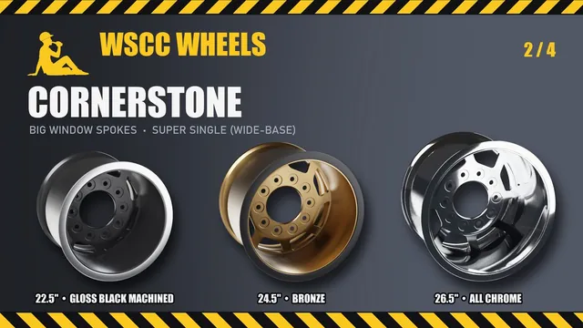 Cornerstone super single: 22.5", 24.5", 26.5"