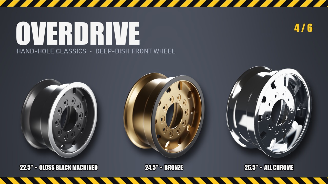 Overdrive: 22.5", 24.5", 26.5"