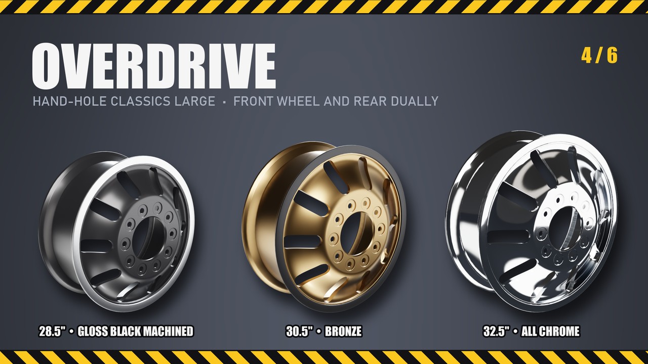 Overdrive: 28.5", 30.5", 32.5"