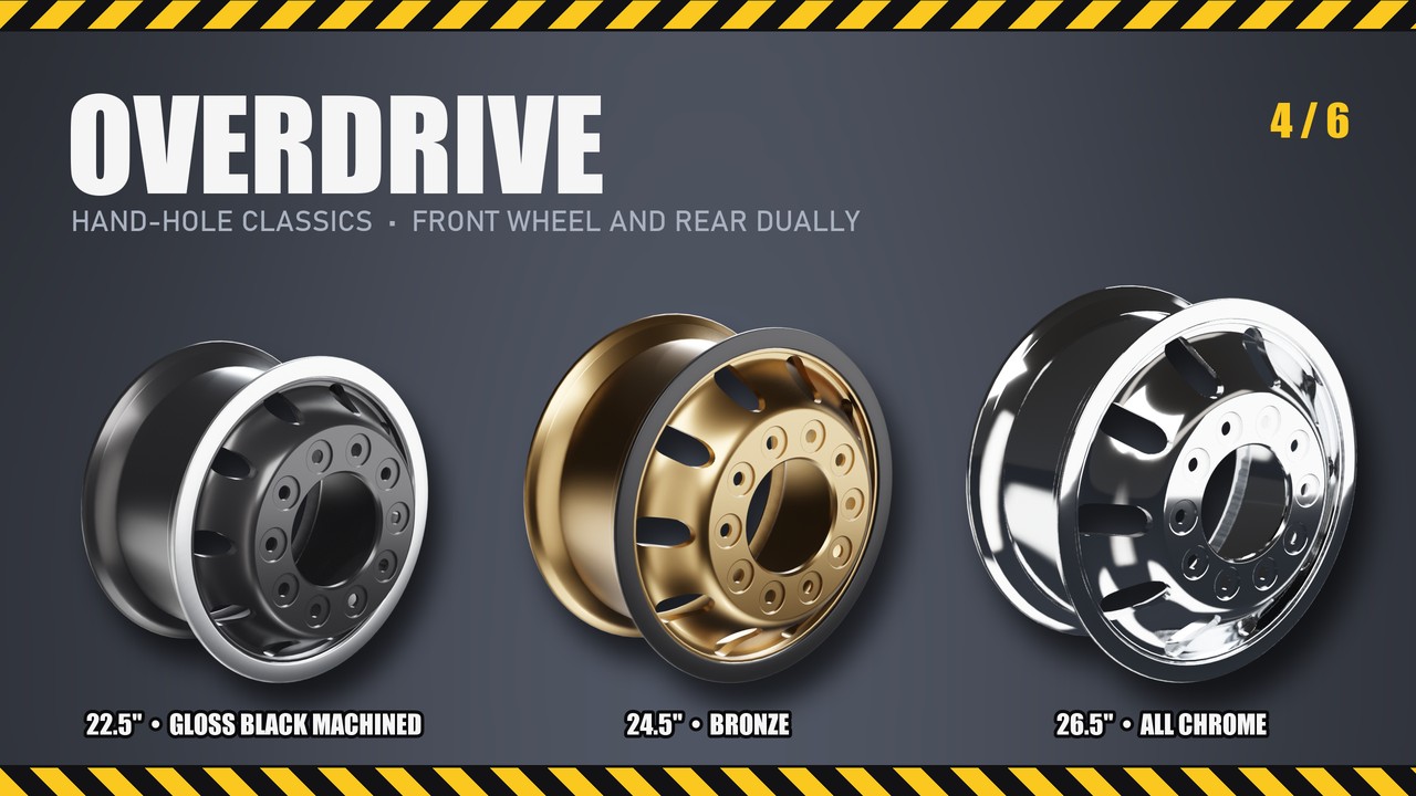 Overdrive: 22.5", 24.5", 26.5"