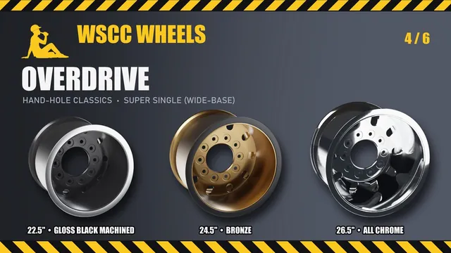 Overdrive super single: 22.5", 24.5", 26.5"