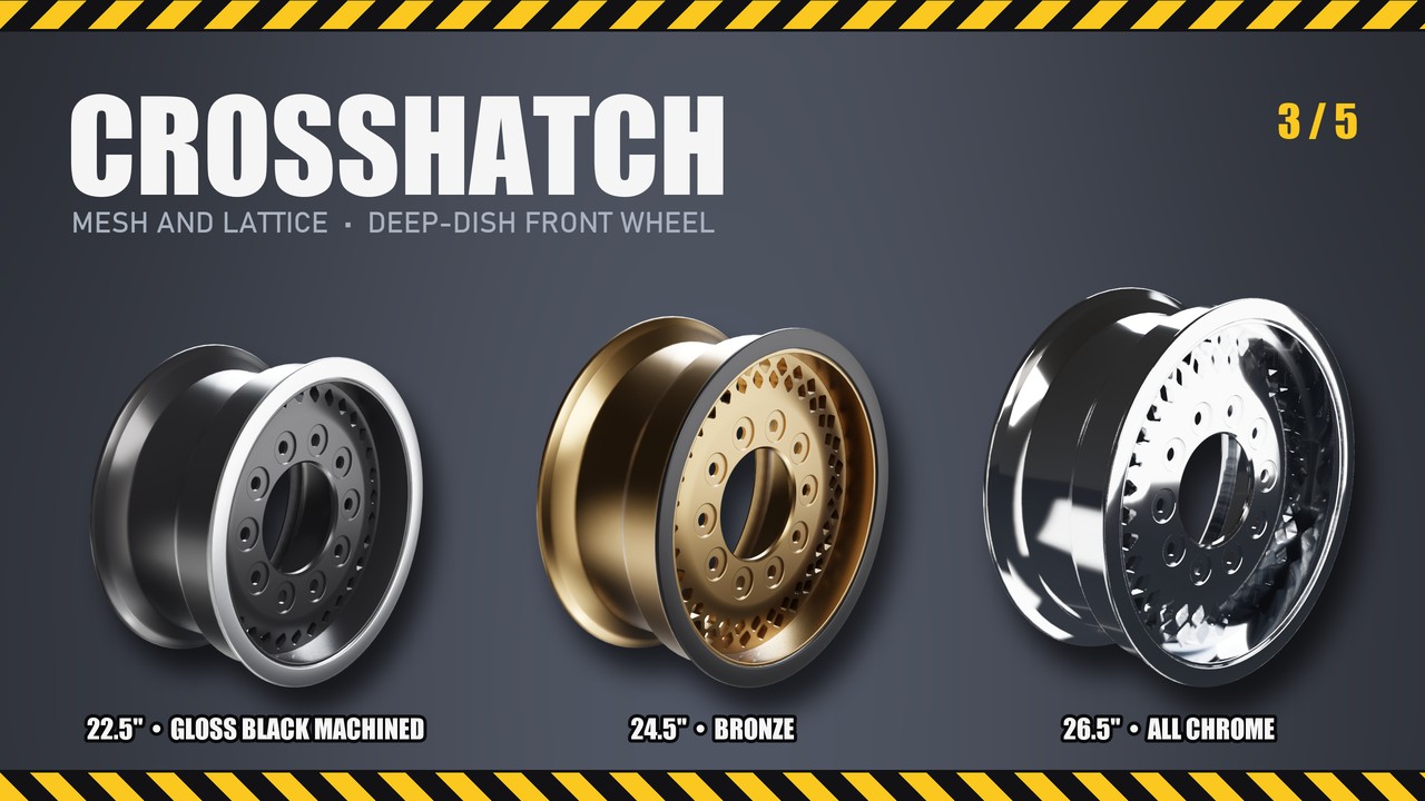 Crosshatch: 22.5", 24.5", 26.5"