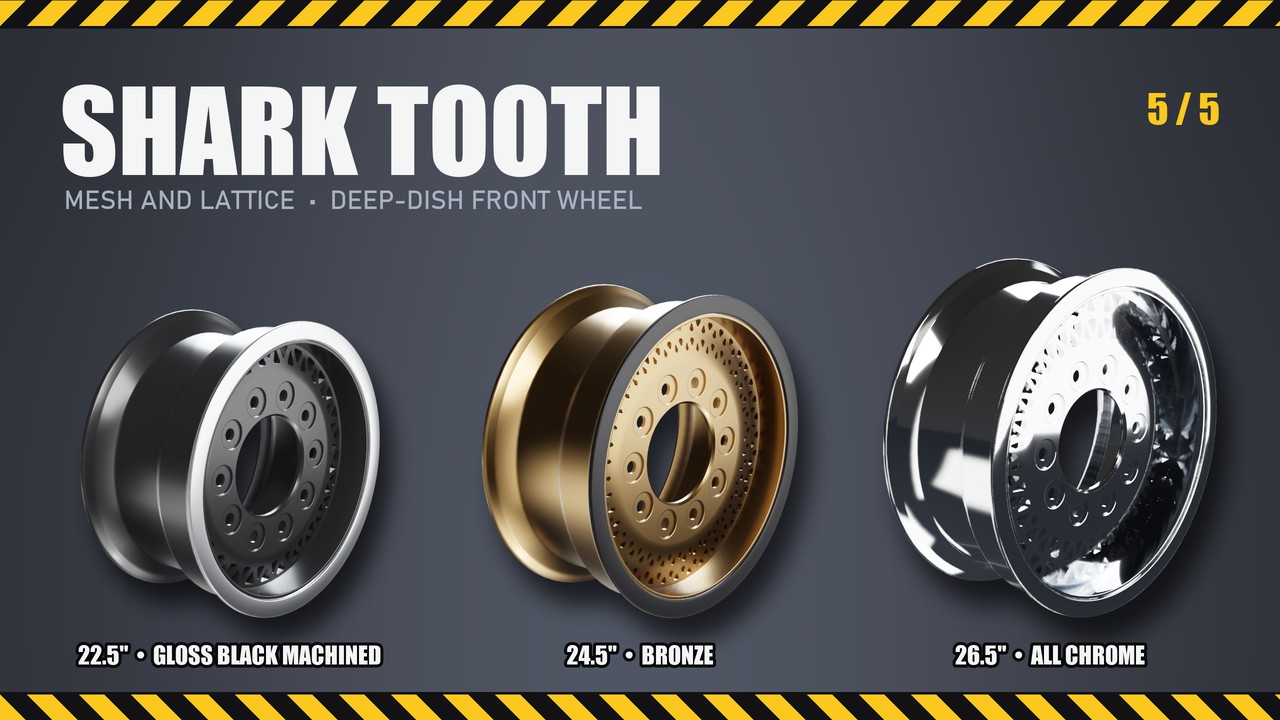 Shark Tooth: 22.5", 24.5", 26.5"