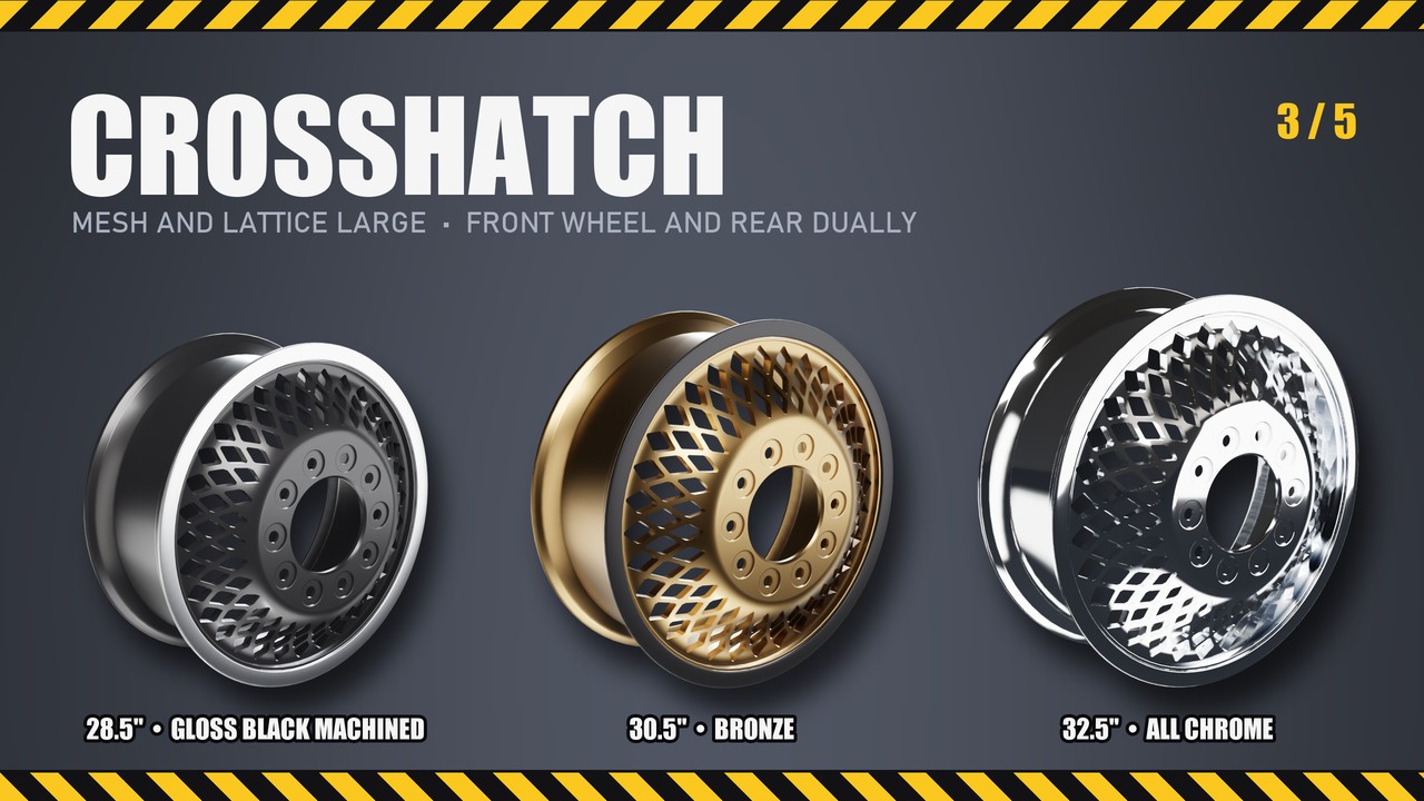Crosshatch: 28.5", 30.5", 32.5"