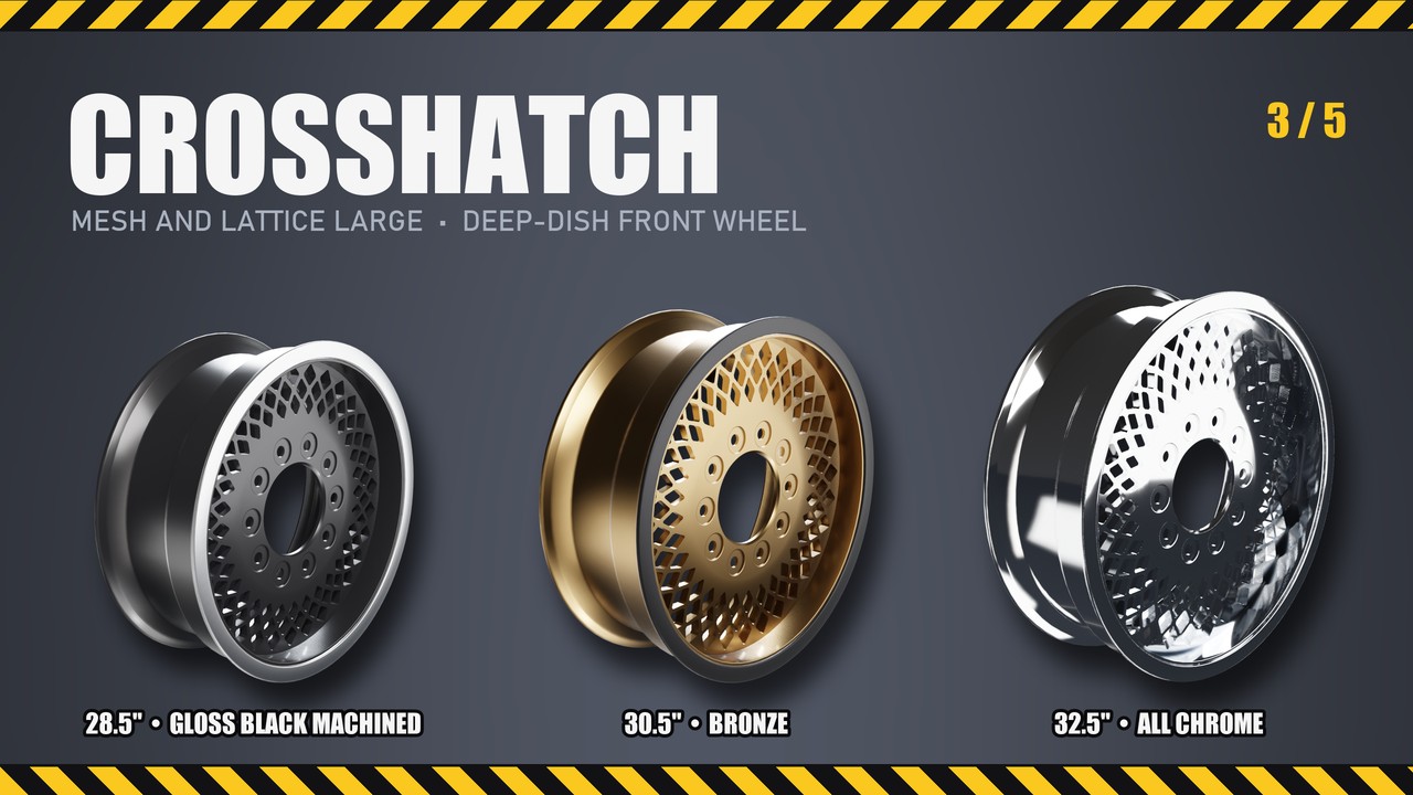 Crosshatch: 28.5", 30.5", 32.5"