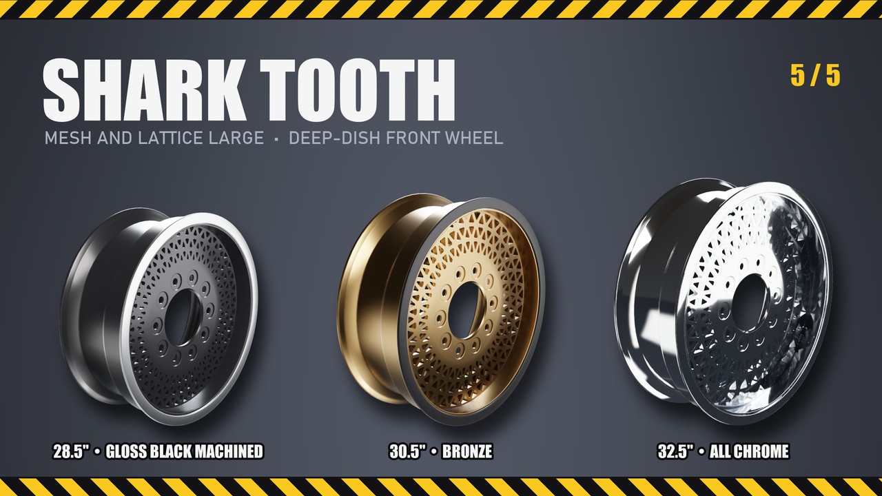 Shark Tooth: 28.5", 30.5", 32.5"