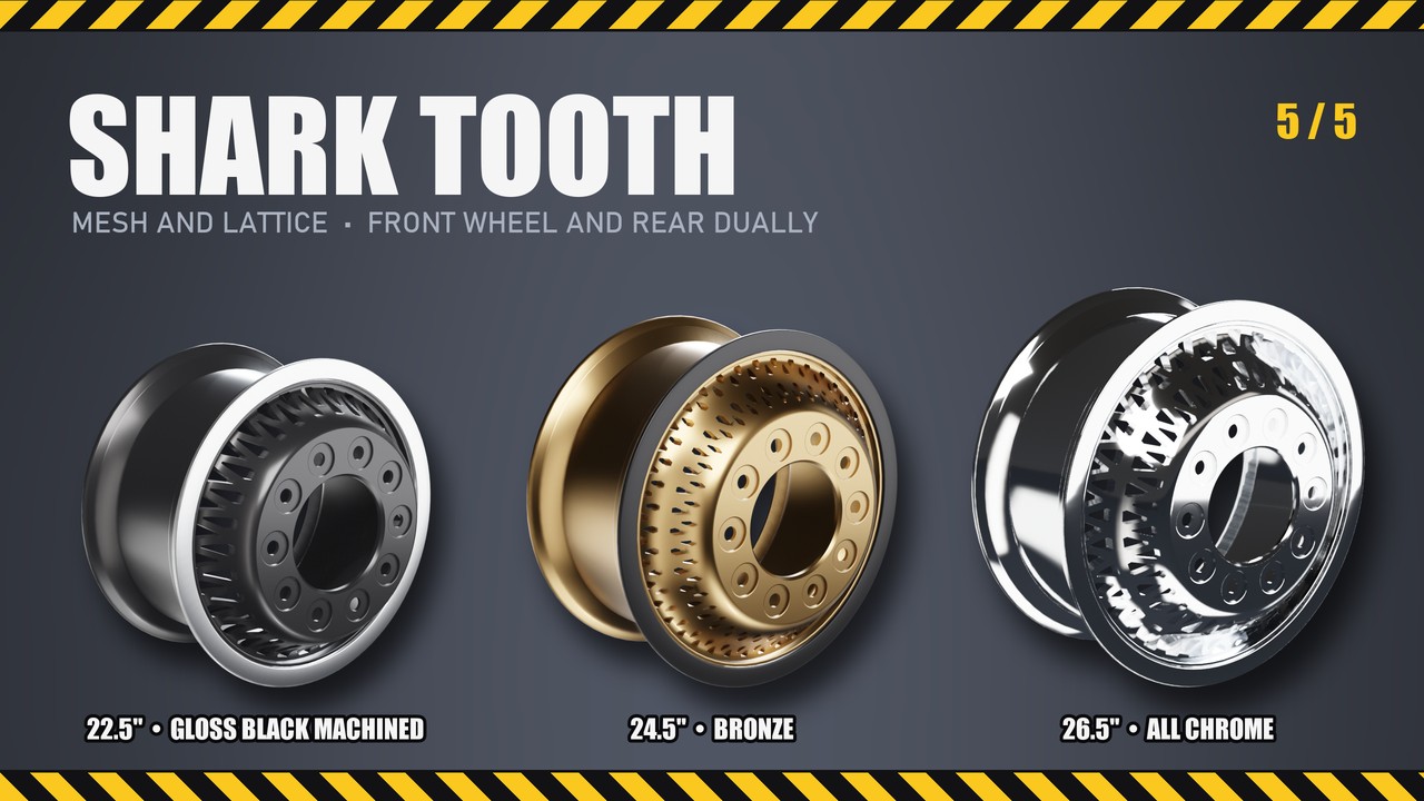 Shark Tooth: 22.5", 24.5", 26.5"