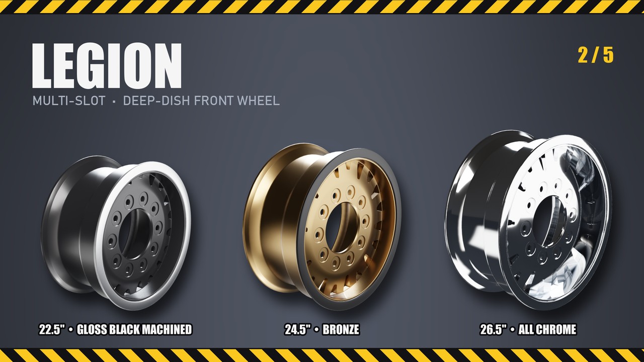 Legion: 22.5", 24.5", 26.5"