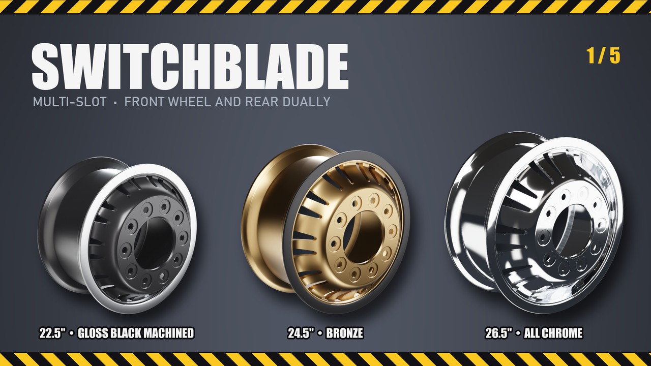 Switchblade: 22.5", 24.5", 26.5"