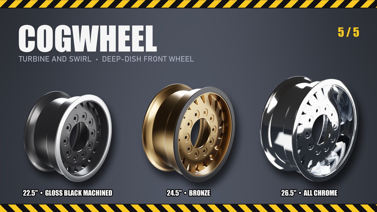 Cogwheel: 22.5", 24.5", 26.5"