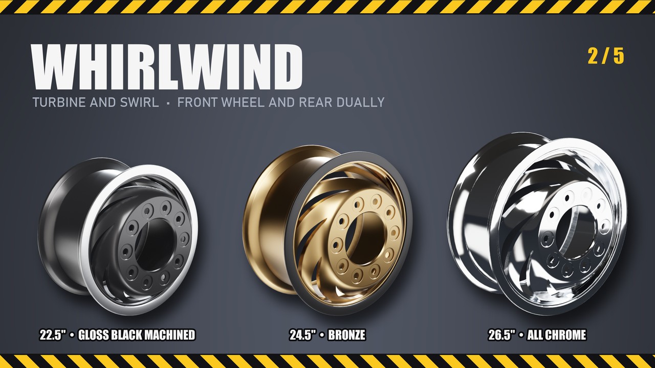 Whirlwind: 22.5", 24.5", 26.5"
