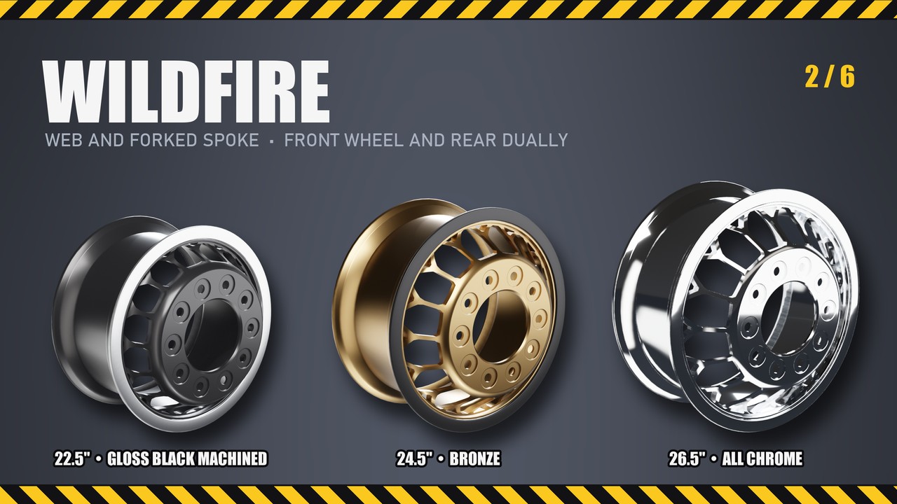 Wildfire: 22.5", 24.5", 26.5"